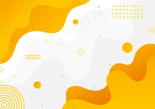 现代渐变黄色抽象孟菲斯风格几何背景。