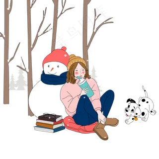 立冬节气手绘矢量图