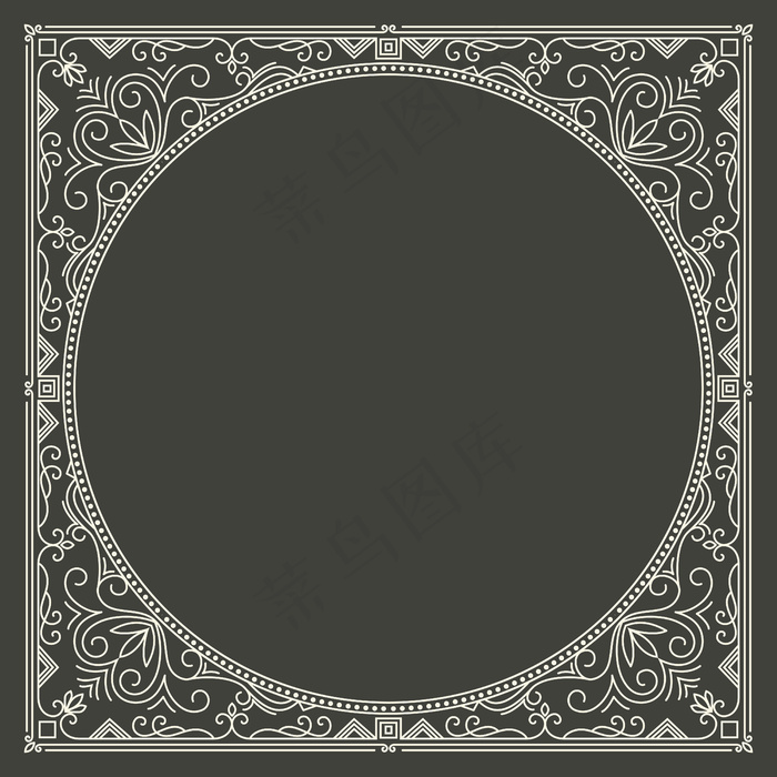 花与几何花标框架