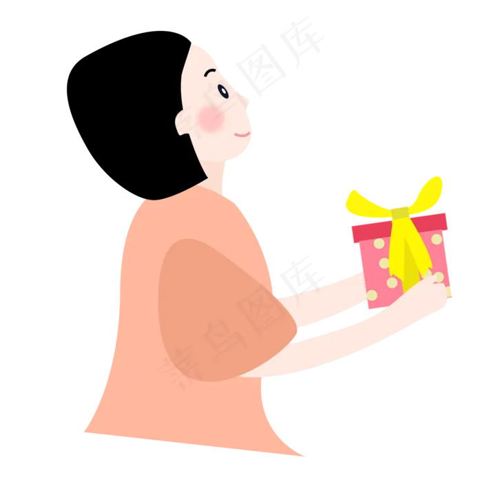 教师节收到礼物的女老师(2000X2000(DPI:300))psd模版下载