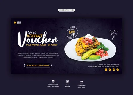 食品菜单和餐厅礼品券模板