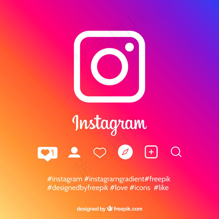 Instagram渐变色背景eps,ai矢量模版下载