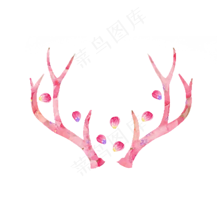 唯美鲜花鹿角装饰(2000X2000(DPI:300))psd模版下载