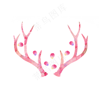 唯美鲜花鹿角装饰