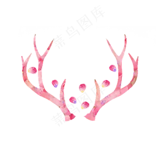 唯美鲜花鹿角装饰