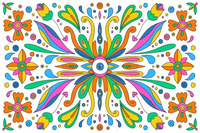 手绘迷幻背景eps,ai矢量模版下载