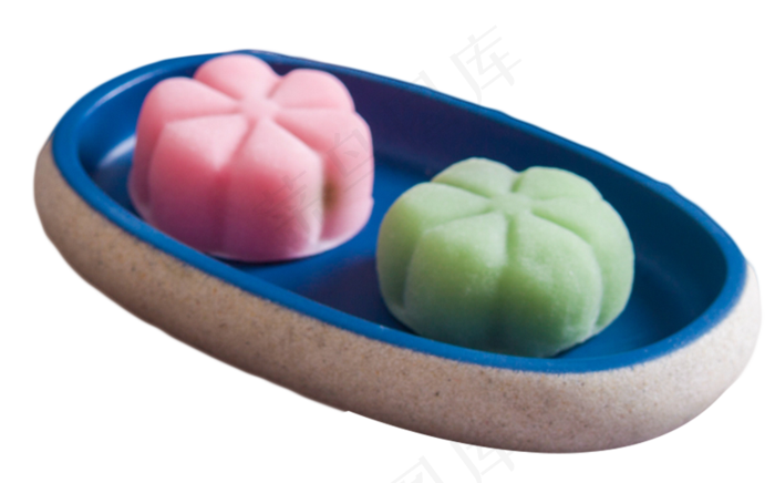 瓷盘里的冰皮月饼(850X530(DPI:300))psd模版下载