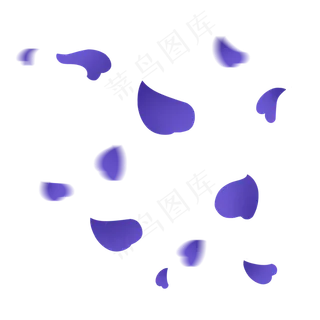 深蓝色唯美心形花瓣