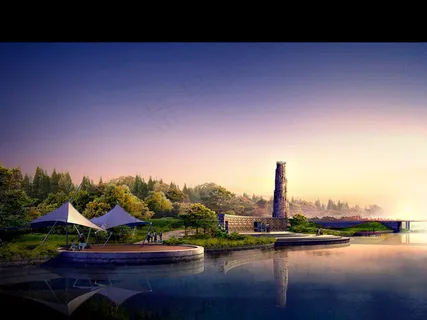 园林建筑效果图 园林建筑效果图