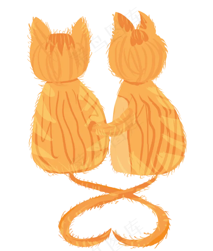 卡通粉色浪漫七夕情人节猫咪看日(3543X4724(DPI:150))psd模版下载