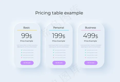 现实neumorphism中的价格表概念