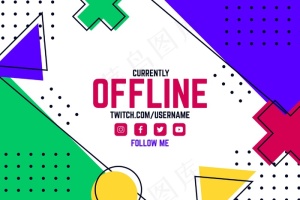 脱机twitch横幅banner模板