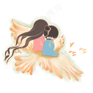 七夕情人节牛郎织女鹊桥相会PN