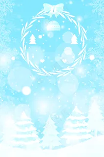 蓝色梦幻圣诞节圣诞花环