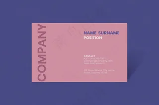 粉红色调的简单名片模型样机