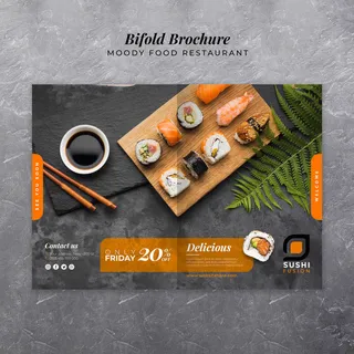 美味寿司食品双折小册子