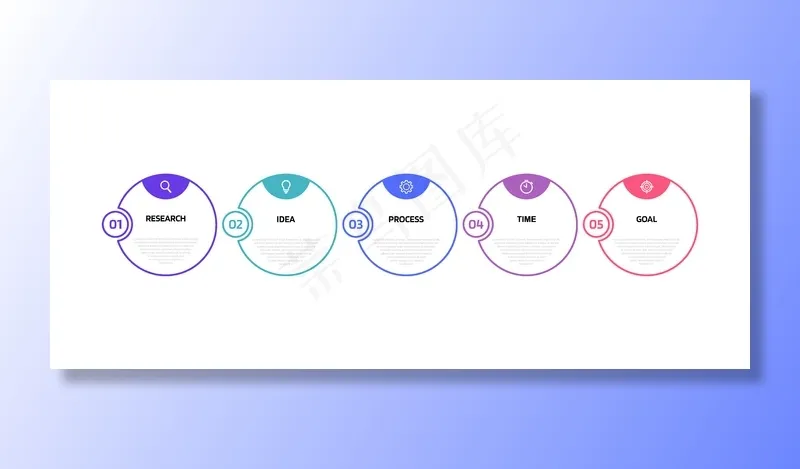 带有选项或步骤的业务流程信息图模板。细线。插图。eps,ai矢量模版下载