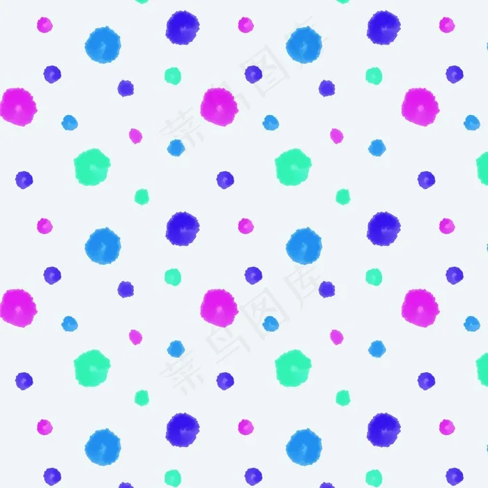 彩色手绘水彩画圆点图案eps,ai矢量模版下载