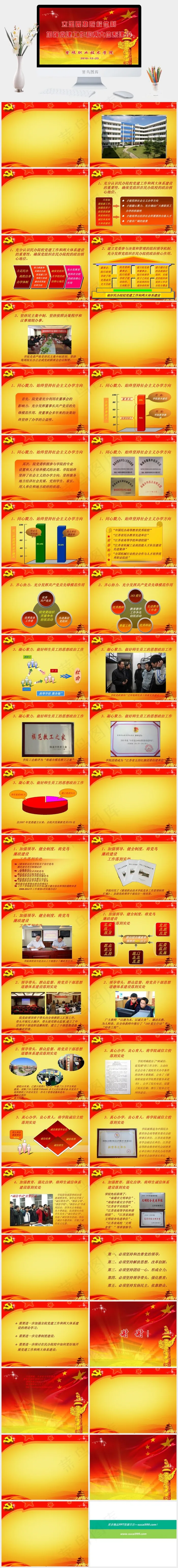 红色中国风PPT模板