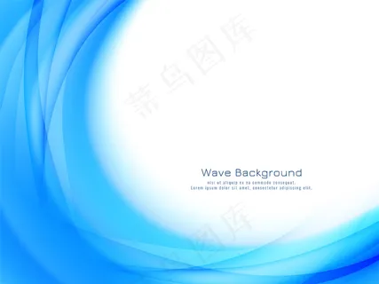 美丽的蓝色波浪现代装饰背景矢量 美丽的蓝色波浪现代装饰背景矢量