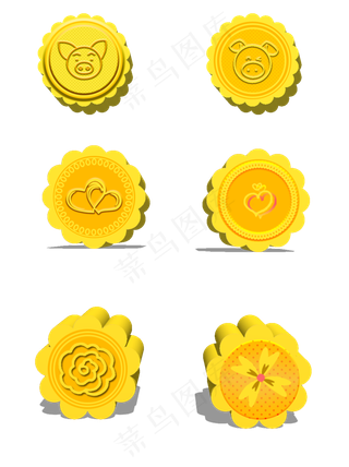 2019年猪年月饼套图可商用元素