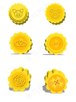 2019年猪年月饼套图可商用元素