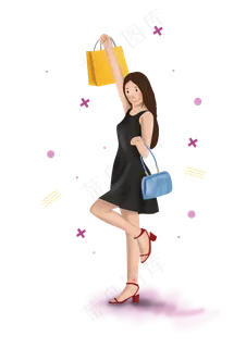 双十一购物节可爱女孩