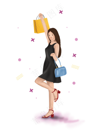 双十一购物节可爱女孩