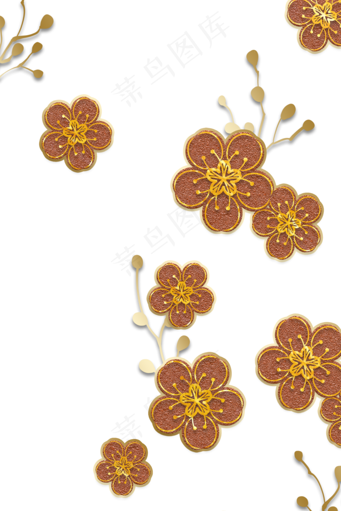金色珐琅彩梅花(2000X3000(DPI:300))