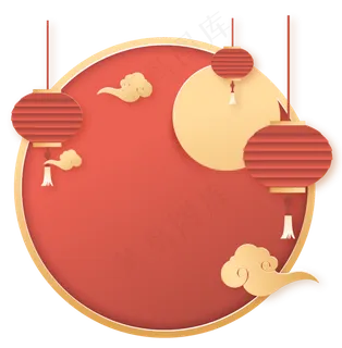 新年立体剪纸风新年喜庆