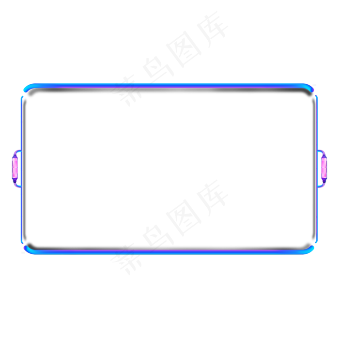 蓝色带耳朵科技边框