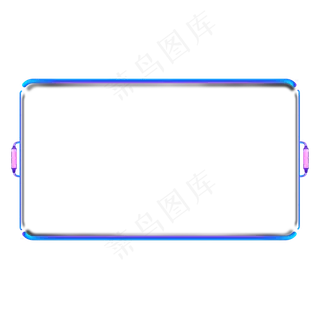 蓝色带耳朵科技边框