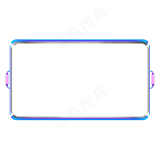 蓝色带耳朵科技边框