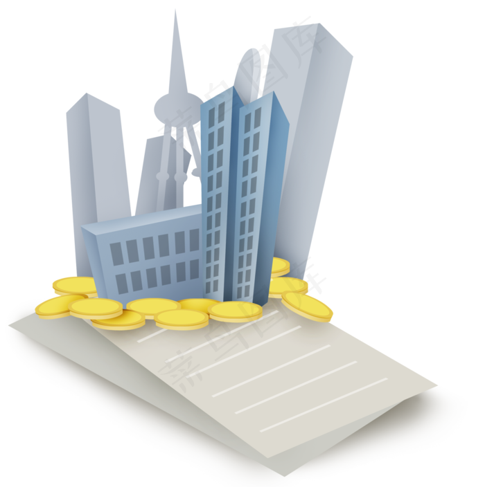 城市房屋和金币