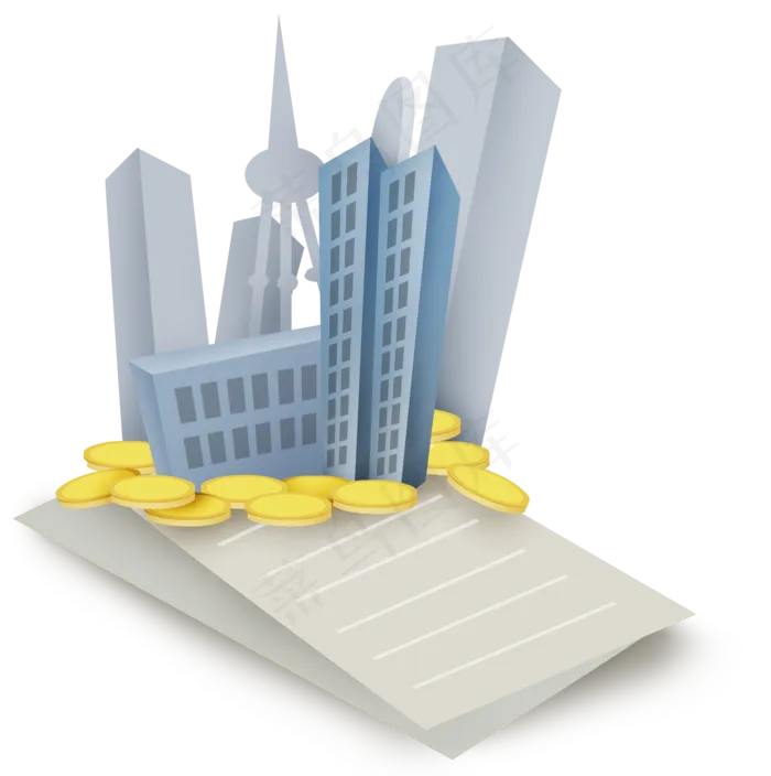 城市房屋和金币(2000X2010(DPI:299))psd模版下载