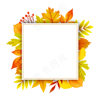 秋季树叶边框文字框
