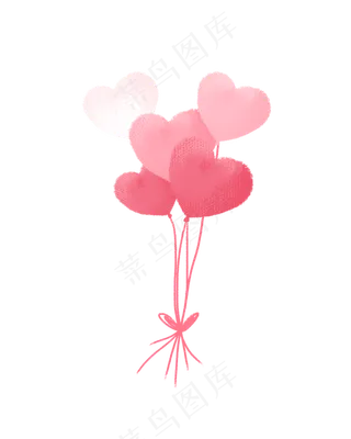 粉色气球七夕素材