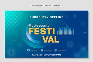 渐变半色调音乐节twitch背景
