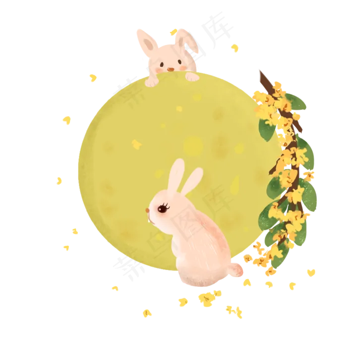 中秋节玉兔(3000X3000(DPI:300))psd模版下载