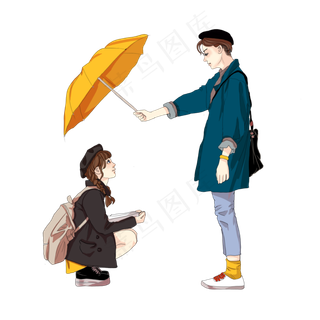 七夕情人节情侣人物组合插图