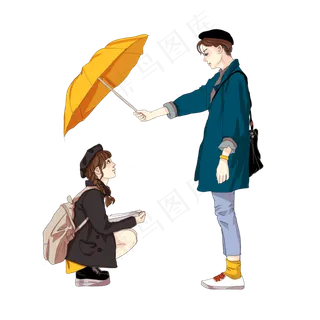 七夕情人节情侣人物组合插图