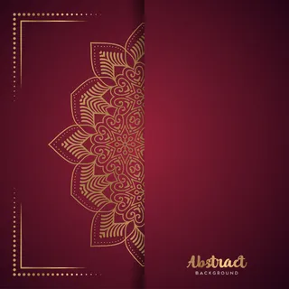 红色背景配花曼陀罗