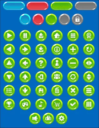 圆形游戏按钮包