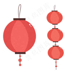 中秋节各色大红灯笼