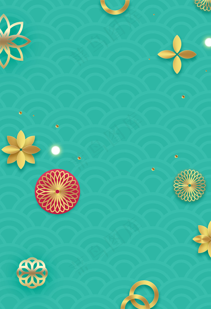 简约烫金新年快乐海报