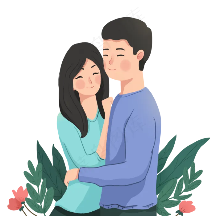 七夕节相拥情侣(2000X2000(DPI:300))psd模版下载