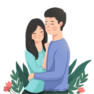 七夕节相拥情侣