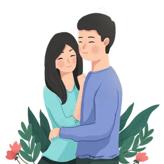 七夕节相拥情侣