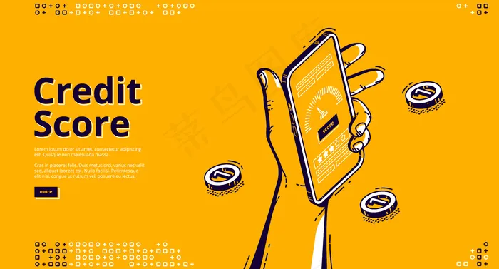 信用评分等轴测登录页eps,ai矢量模版下载