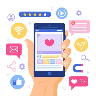 社交和连接营销手机概念